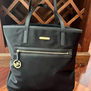 Michael Kors Black Tote with Gold Accents